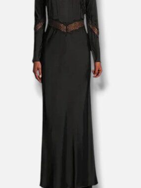 Bec & Bridge Women's Black Spencer Satin & Lace Maxi Dress Size 6
